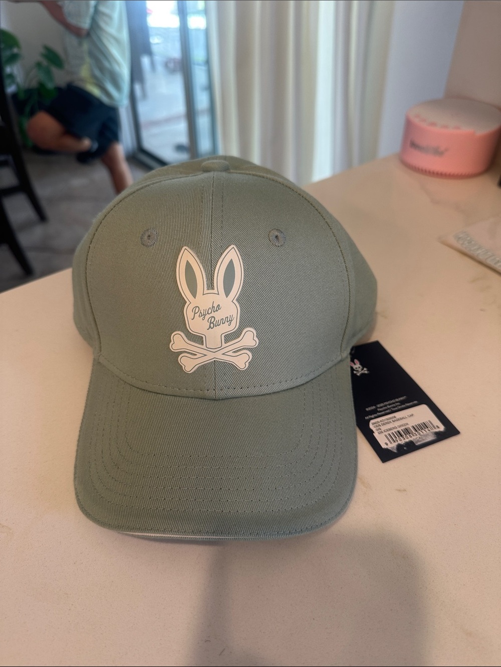 Psycho Bunny Kids Mint Green Logo Baseball Cap